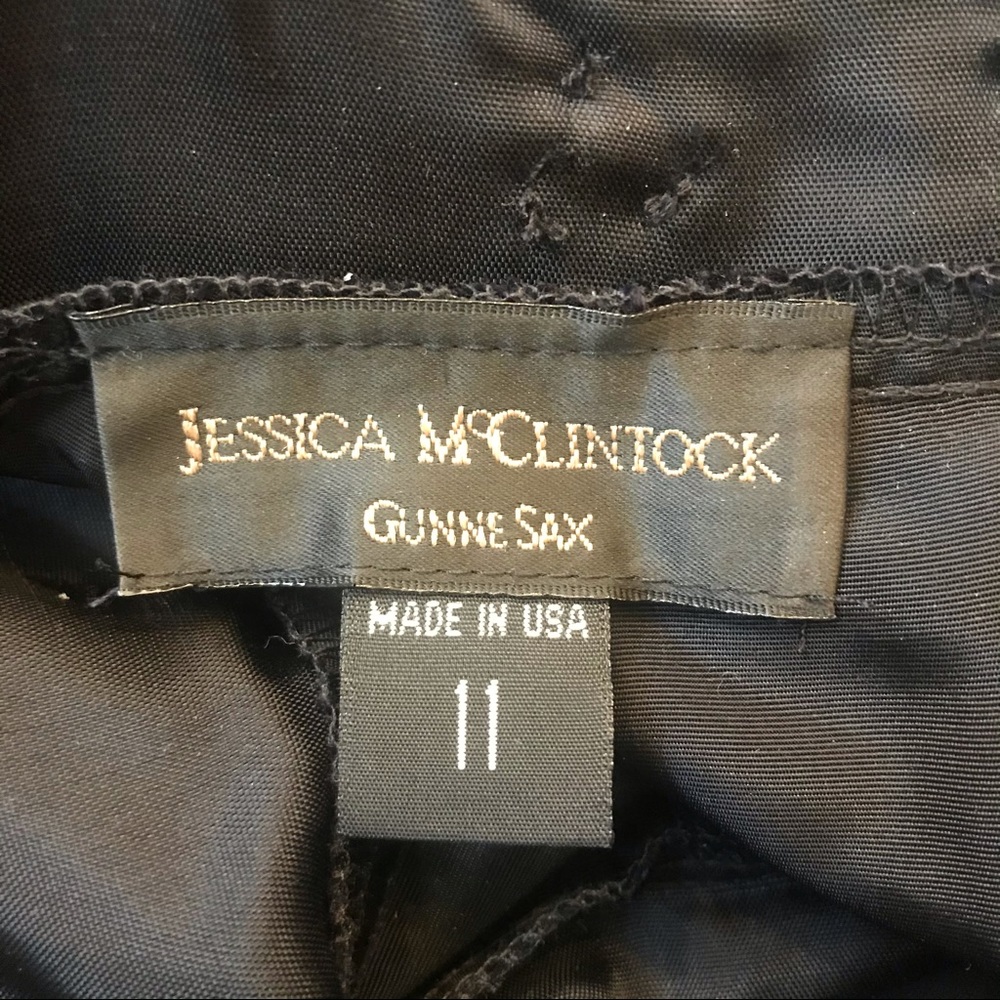 Vintage Gunne Sax Jessica McClintock Backless 80s Dress Goth Black NWT, Rosettes - Picture 11 of 16